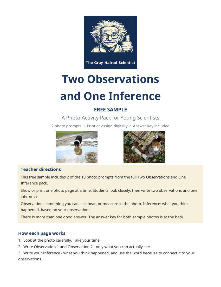 Cover of the free Two Observations and One Inference sample